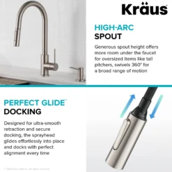 Contemporary Pull-Down Single Handle Kitchen Faucet in Chrome