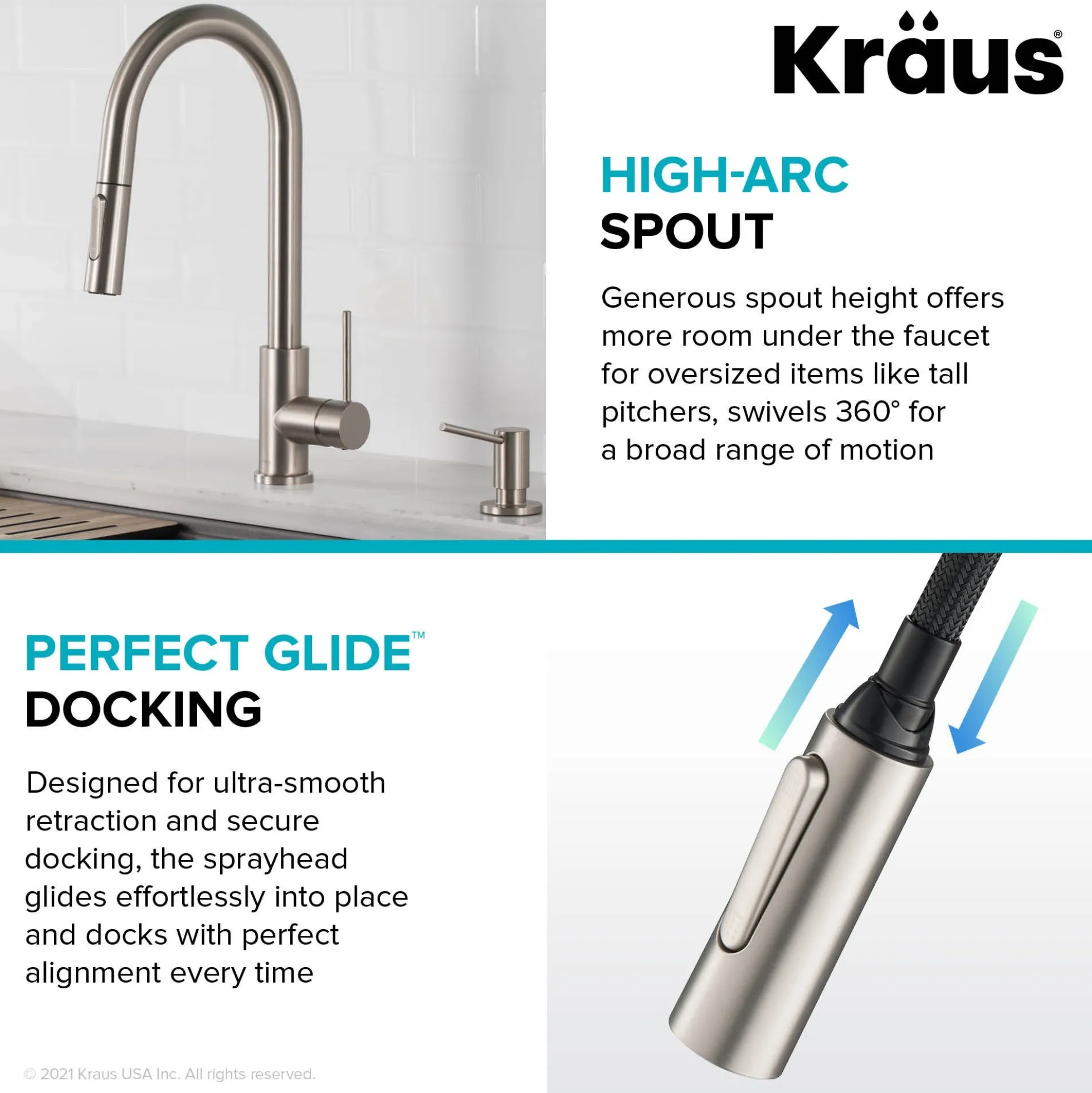 Contemporary Pull-Down Single Handle Kitchen Faucet in Chrome