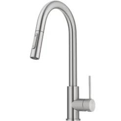 Contemporary Pull-Down Single Handle Kitchen Faucet in Spot Free Stainless Steel