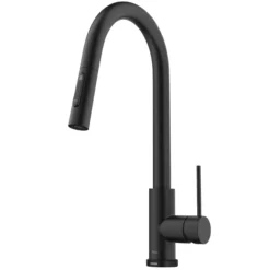 ContemporarySingle-HandleTouch KitchenSink Faucet with Pull Down Sprayer inMatte Black
