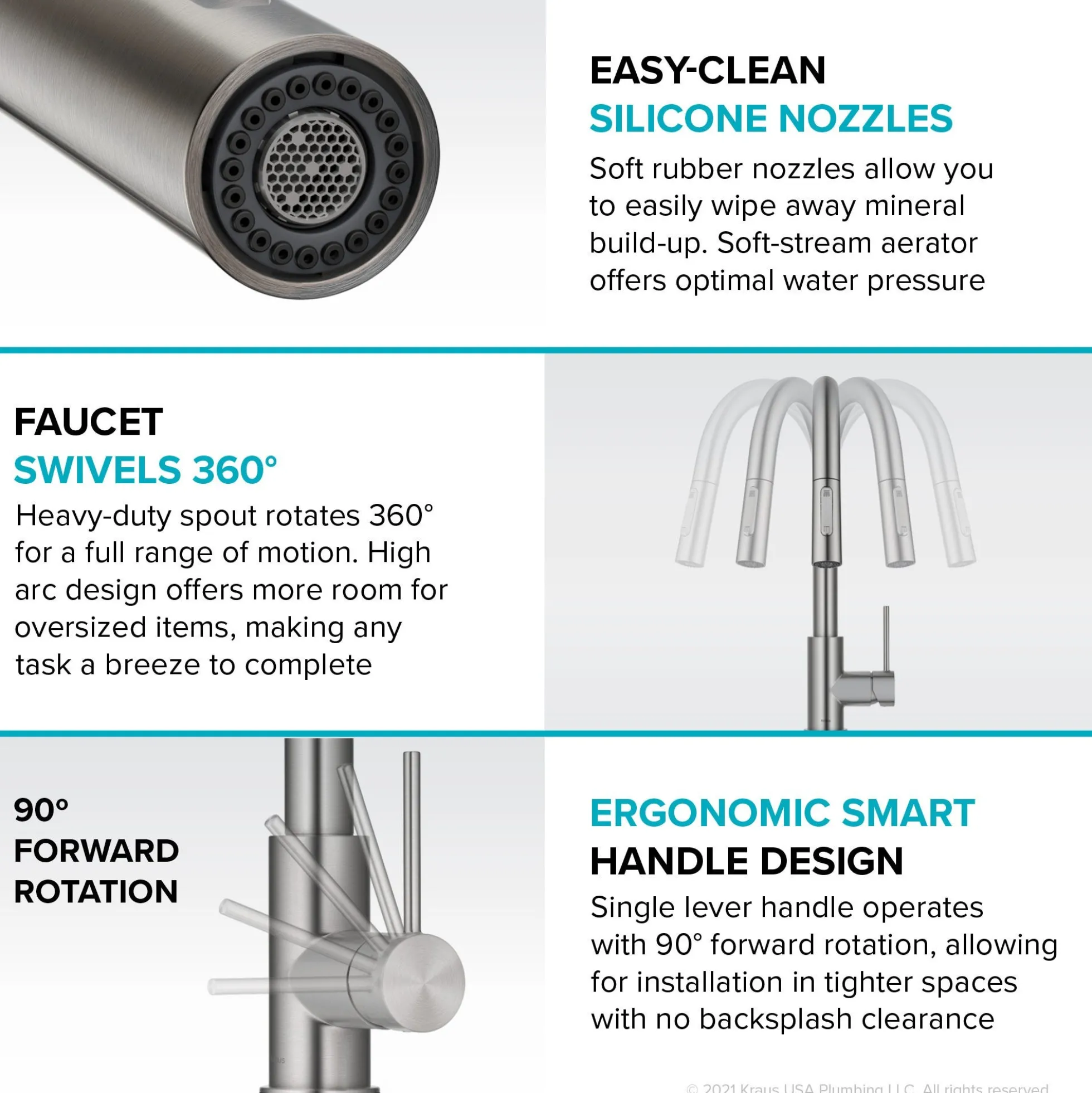 ContemporarySingle-HandleTouch KitchenSink Faucet with Pull Down Sprayer inMatte Black