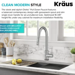 ContemporarySingle-HandleTouch KitchenSink Faucet with Pull Down Sprayerin Chrome