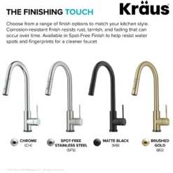 ContemporarySingle-HandleTouch KitchenSink Faucet with Pull Down Sprayerin Chrome