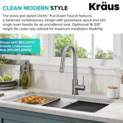 Contemporary Single-HandleTouch KitchenSink Faucet with Pull Down Sprayer in Spot Free Stainless Steel
