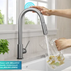 Contemporary Single-HandleTouch KitchenSink Faucet with Pull Down Sprayer in Spot Free Stainless Steel