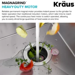 Continuous Feed Garbage Disposal with 3/4 HP Ultra-Quiet Motor for Kitchen Sinks with Power Cord and Flange Included