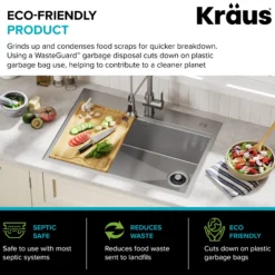 Continuous Feed Garbage Disposal with 3/4 HP Ultra-Quiet Motor for Kitchen Sinks with Power Cord and Flange Included