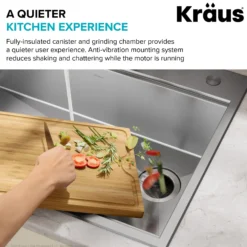 Continuous Feed Garbage Disposal with 3/4 HP Ultra-Quiet Motor for Kitchen Sinks with Power Cord and Flange Included