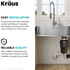 Continuous Feed Garbage Disposal with 3/4 HP Ultra-Quiet Motor for Kitchen Sinks with Power Cord and Flange Included