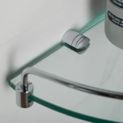 Corner Bathroom Shelf in Chrome