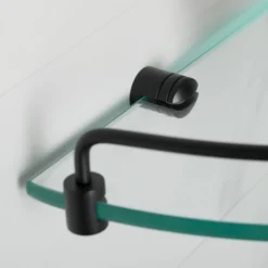 Corner Bathroom Shelf in Matte Black