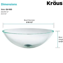 Crystal Clear Glass Vessel 16 1/2
