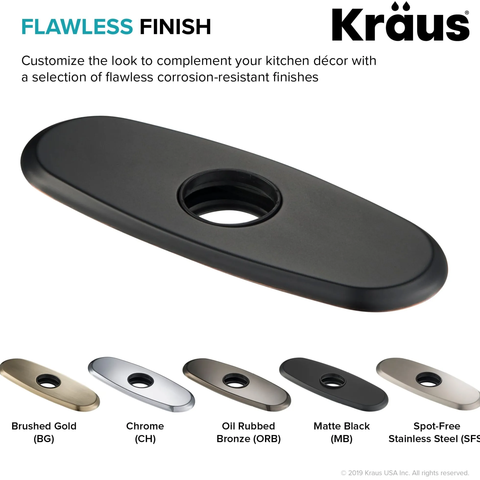 Deck Plate for Bathroom Faucet in Gunmetal