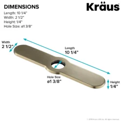 10" Deck Plate for Kitchen Faucet in Brushed Gold