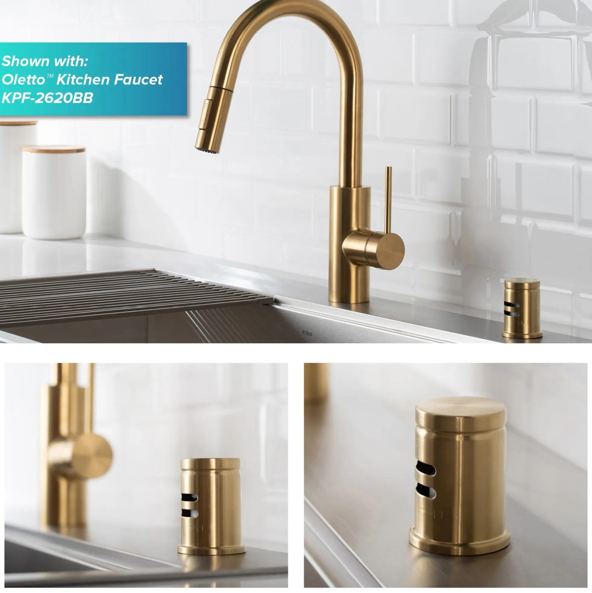 Dishwasher Air Gap in Brushed Brass