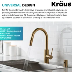 Dishwasher Air Gap in Brushed Brass