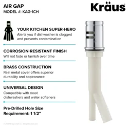 Dishwasher Air Gap in Chrome