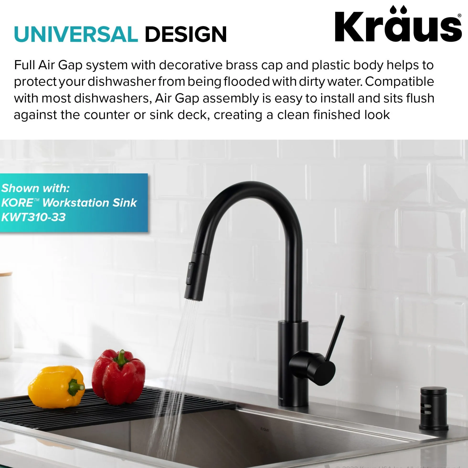 Dishwasher Air Gap in Matte Black