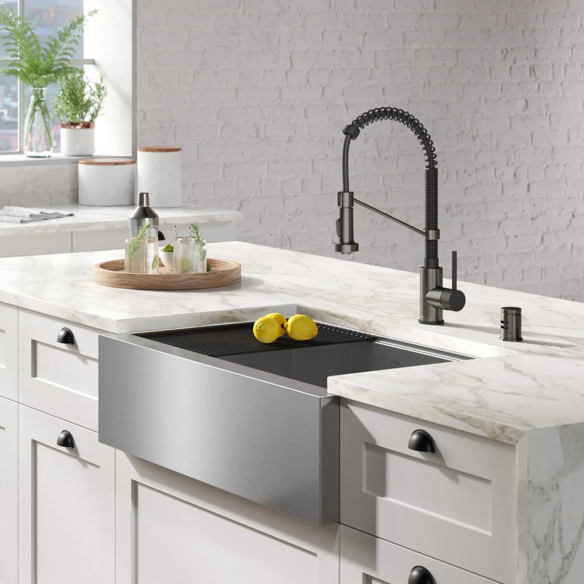 Dishwasher Air Gap in Spot Free Black Stainless