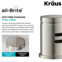 Dishwasher Air Gap in Spot Free all-Brite Stainless Steel