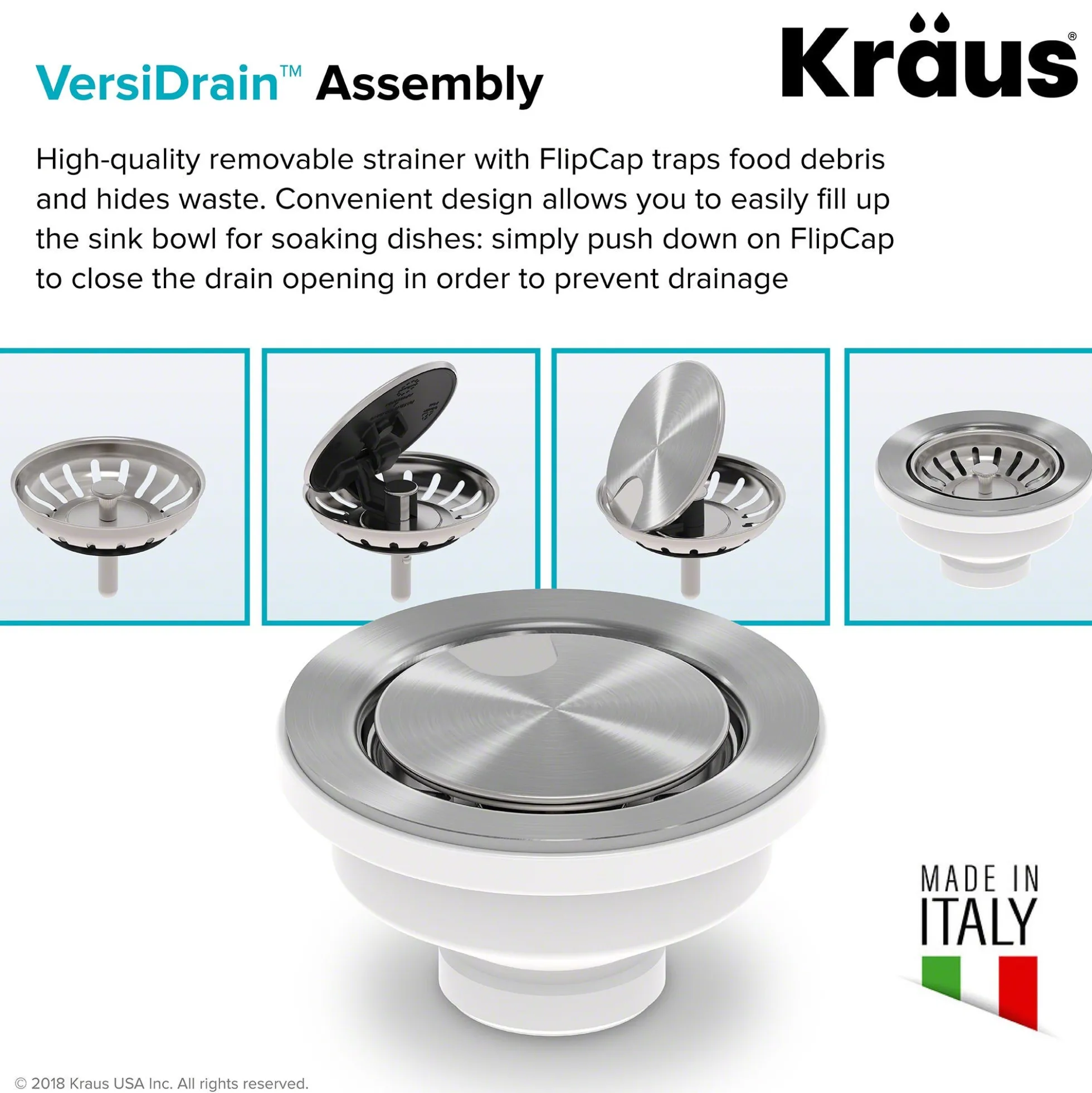 Drain Assembly with FlipCap