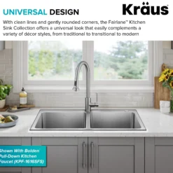 33” Drop In / Top Mount Double Bowl 18-Gauge Stainless Steel Kitchen Sink