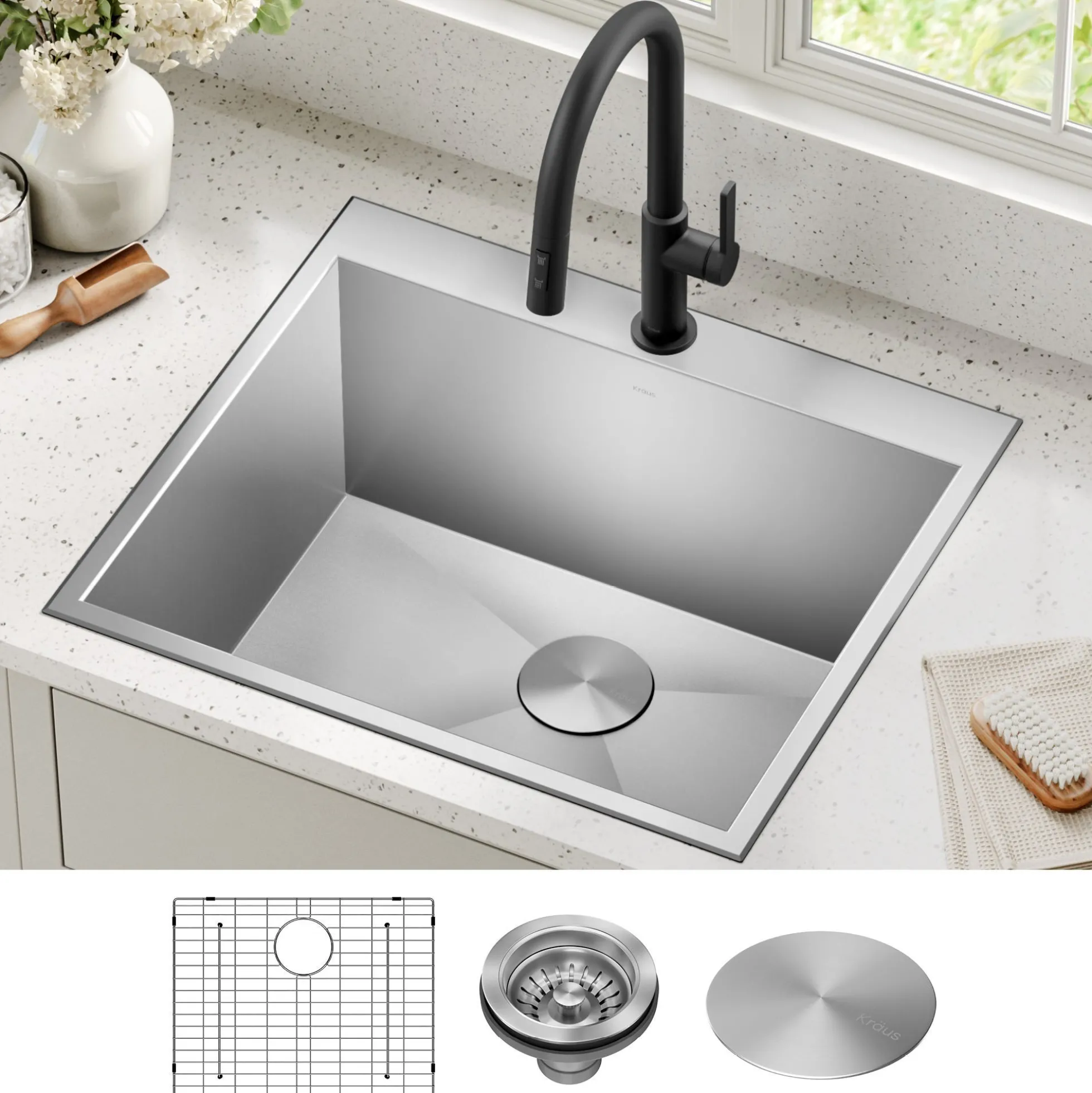 25" Drop In / Top Mount 16 Gauge Deep Laundry Utility Stainless Steel Kitchen Sink