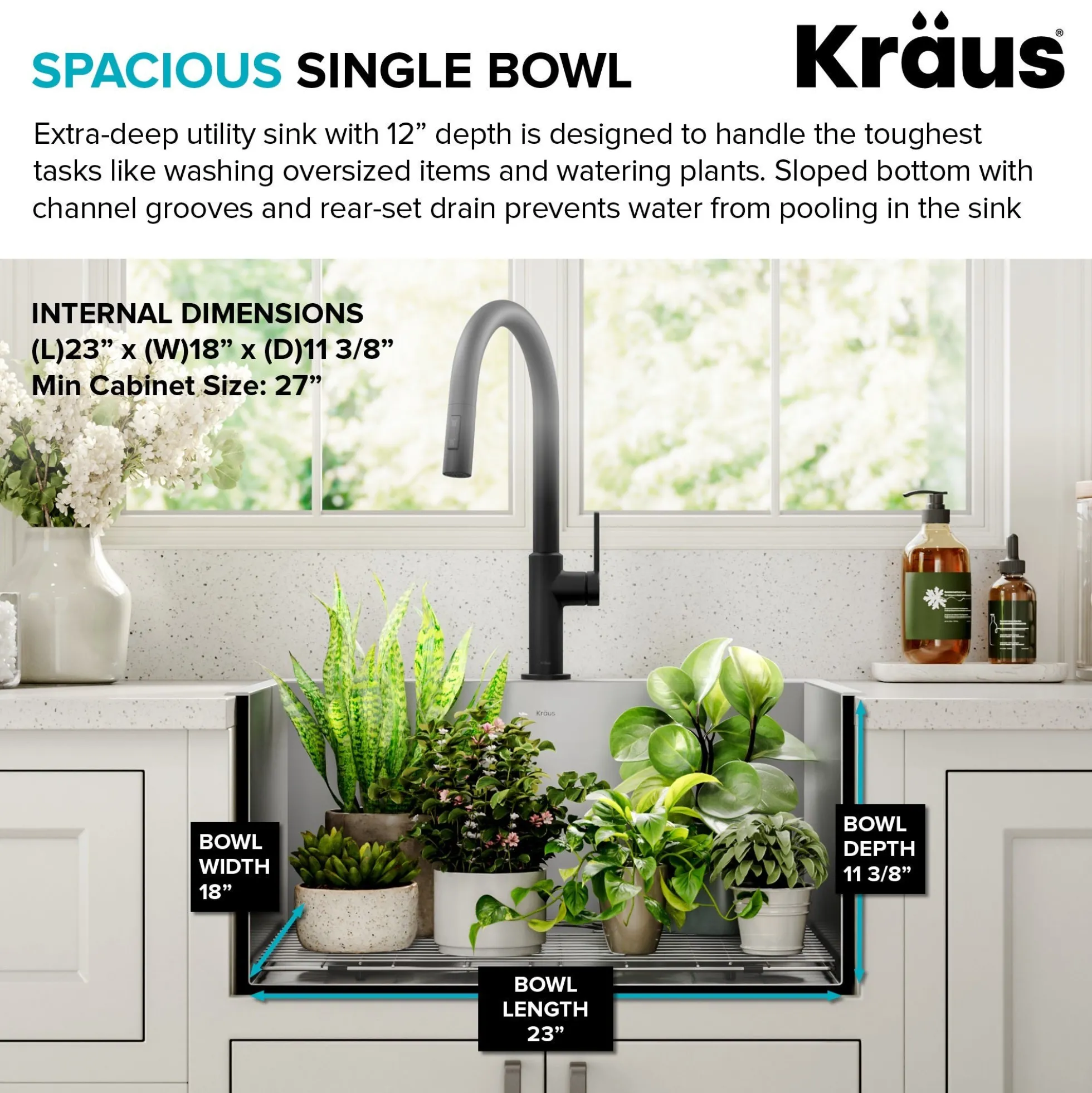25" Drop In / Top Mount 16 Gauge Deep Laundry Utility Stainless Steel Kitchen Sink