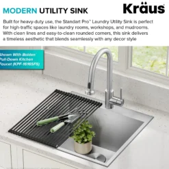 22" Drop In / Top Mount 16 Gauge Deep Laundry Utility Stainless Steel Kitchen Sink