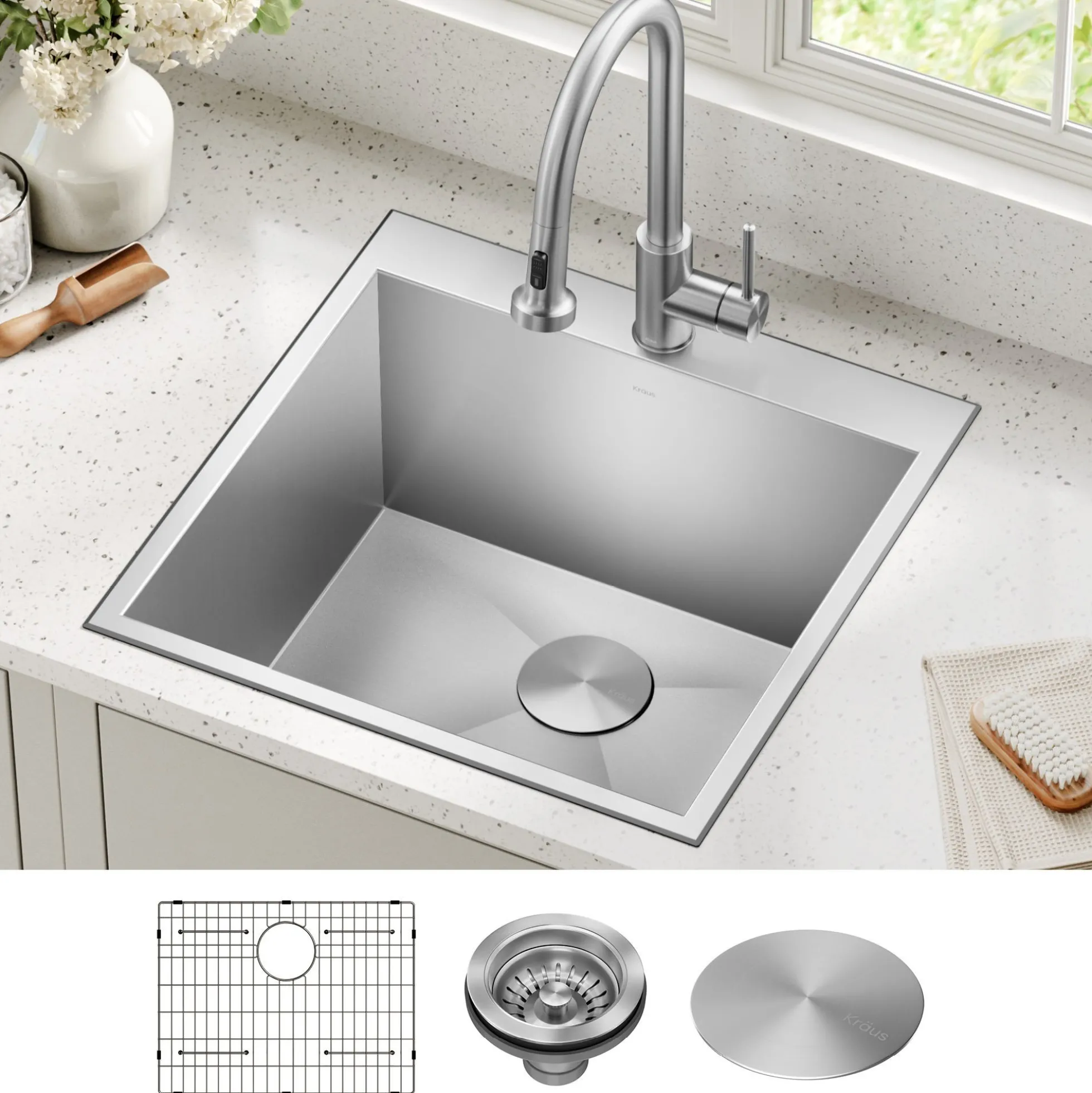 22" Drop In / Top Mount 16 Gauge Deep Laundry Utility Stainless Steel Kitchen Sink