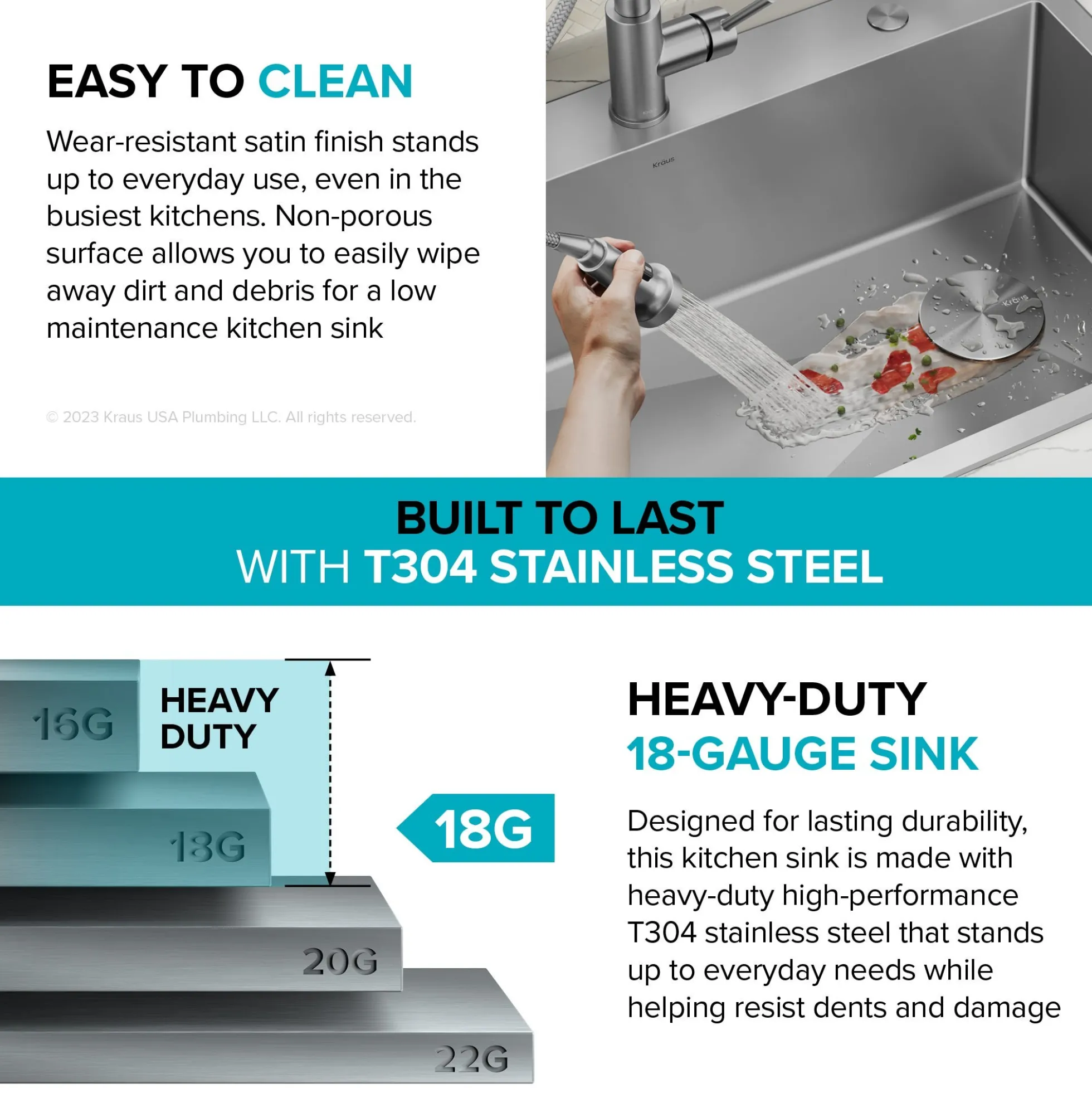 25" Drop-In/Top Mount 18 Gauge Stainless Steel Single Bowl Kitchen Sink