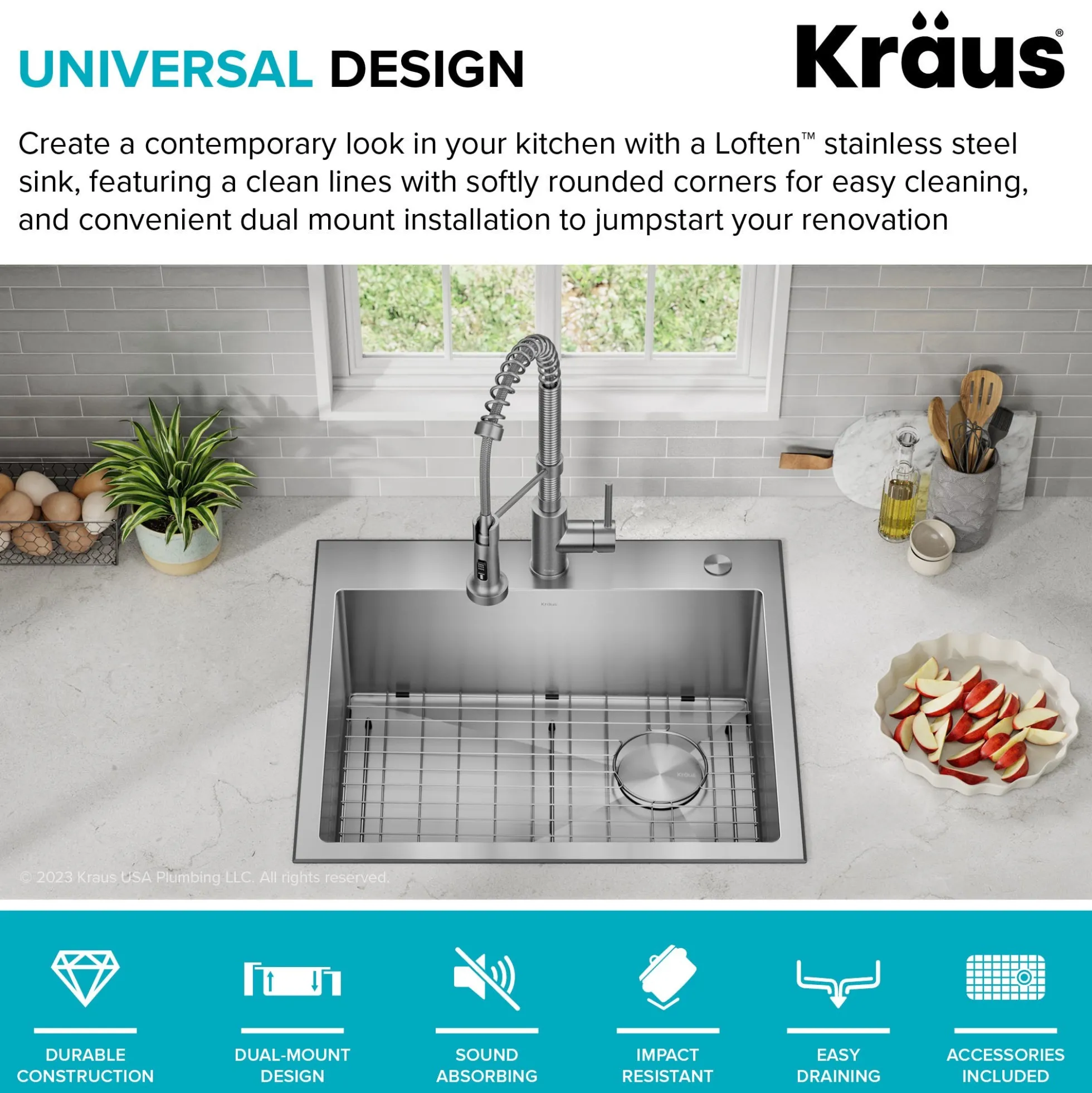 25" Drop-In/Top Mount 18 Gauge Stainless Steel Single Bowl Kitchen Sink