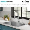33" Drop-In/Top Mount Kitchen Sink w/ Bolden Commercial Pull-Down Faucet in Spot Free Stainless Steel