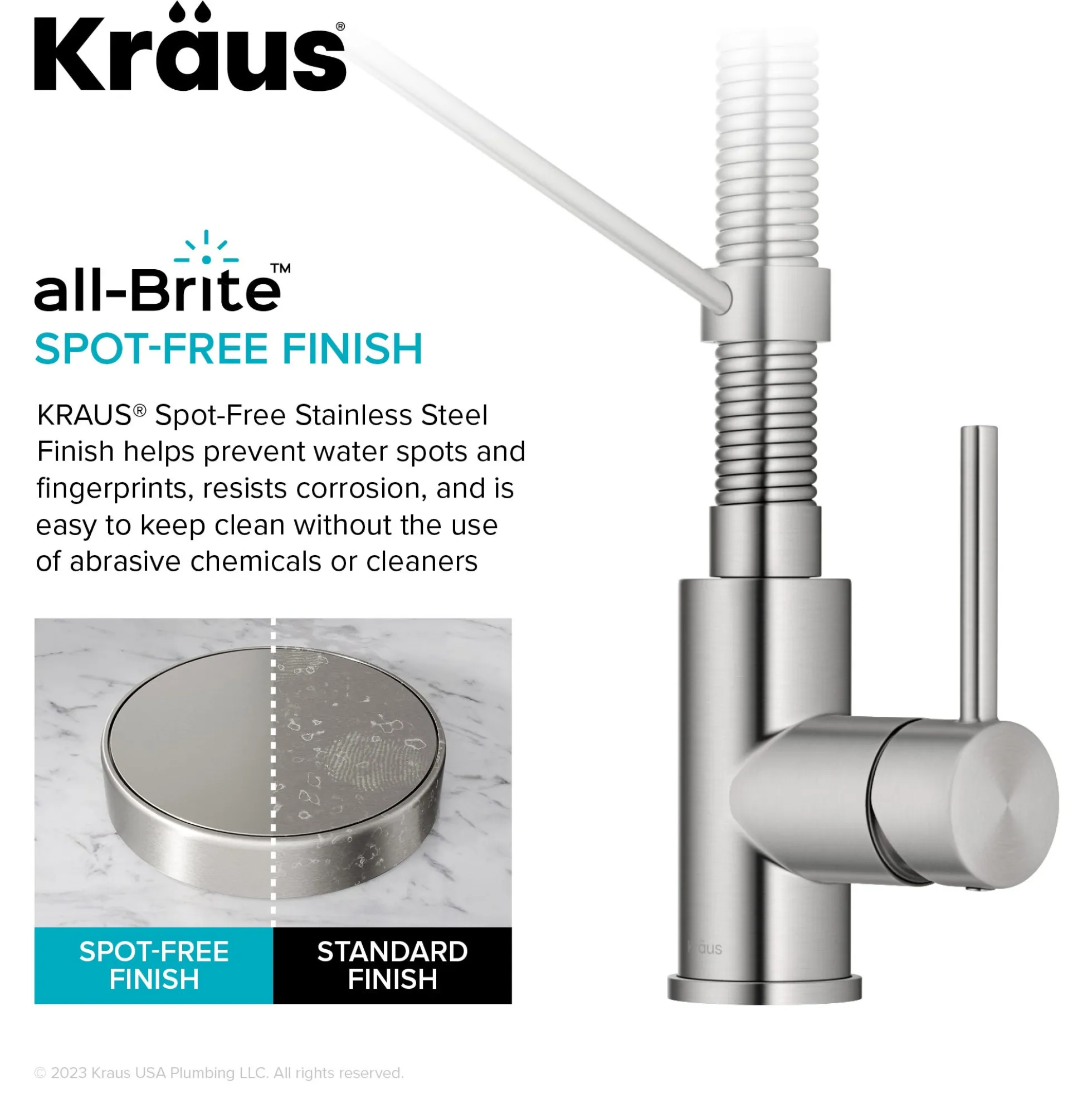 33" Drop-In/Top Mount Kitchen Sink w/ Bolden Commercial Pull-Down Faucet in Spot Free Stainless Steel