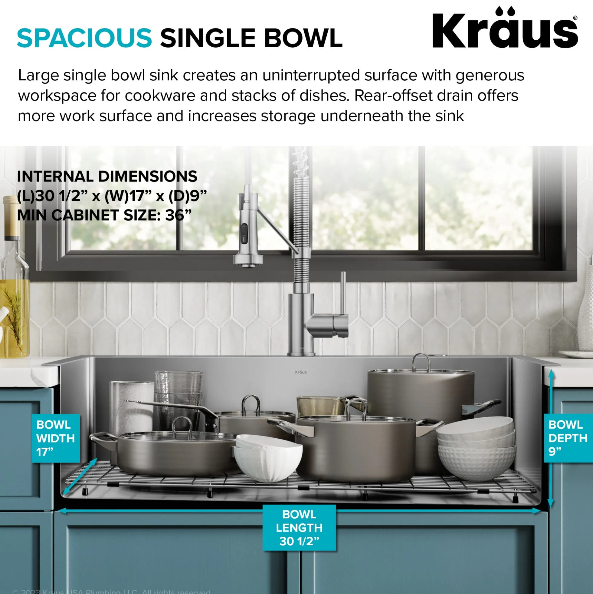 33" Drop-In/Top Mount Kitchen Sink w/ Bolden Commercial Pull-Down Faucet in Matte Black