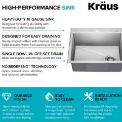 25” Drop In / Top Mount Single Bowl 18-Gauge Stainless Steel Kitchen Sink