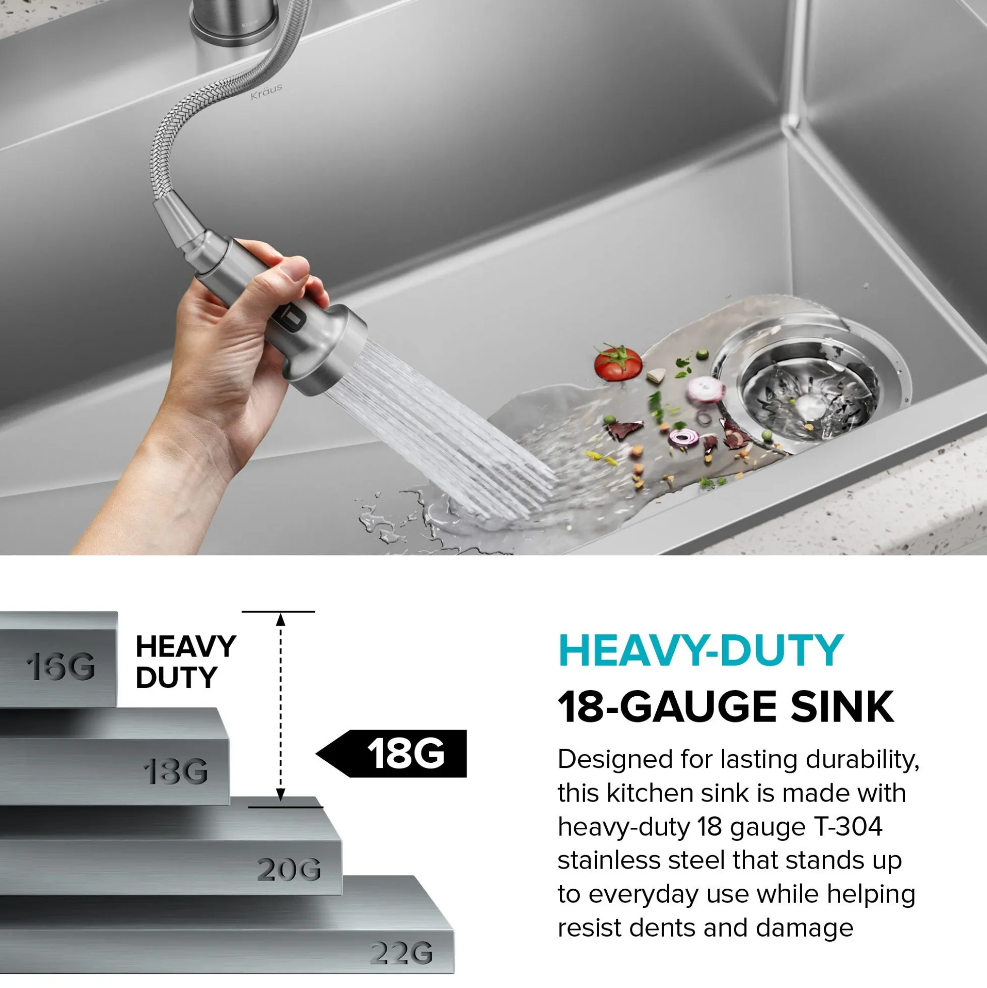 25” Drop In / Top Mount Single Bowl 18-Gauge Stainless Steel Kitchen Sink