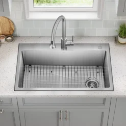 33” Drop In / Top Mount Single Bowl 18-Gauge Stainless Steel Kitchen Sink
