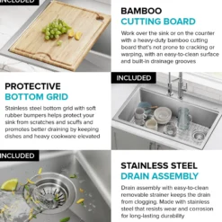 30”Drop In / Top Mount Workstation Single Bowl 18-GaugeStainless Steel Kitchen Sinkwith Accessories
