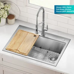 30”Drop In / Top Mount Workstation Single Bowl 18-GaugeStainless Steel Kitchen Sinkwith Accessories