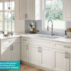 33” Drop-In / Undermount 60/40 Double Bowl Granite Kitchen Sink in White