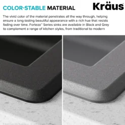 33” Drop In / Undermount 60/40 Double Bowl Granite Kitchen Sink in Grey