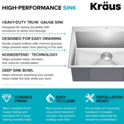 28” Drop In / Undermount 16 Gauge Single Bowl 2-Hole Stainless Steel Kitchen Sink