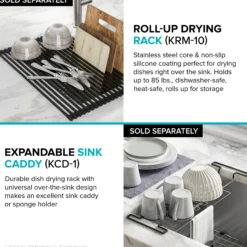 33” Drop-In / Undermount 18 Gauge Stainless Steel Single Bowl Kitchen Sink and Pull-Down Faucet in Spot-Free Stainless Steel Finish