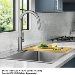 33” Drop-In / Undermount 18 Gauge Stainless Steel Single Bowl Kitchen Sink and Pull-Down Faucet in Spot-Free Stainless Steel Finish