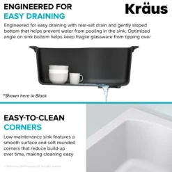 25” Drop-In / Undermount Single Bowl Granite Kitchen Sink in White