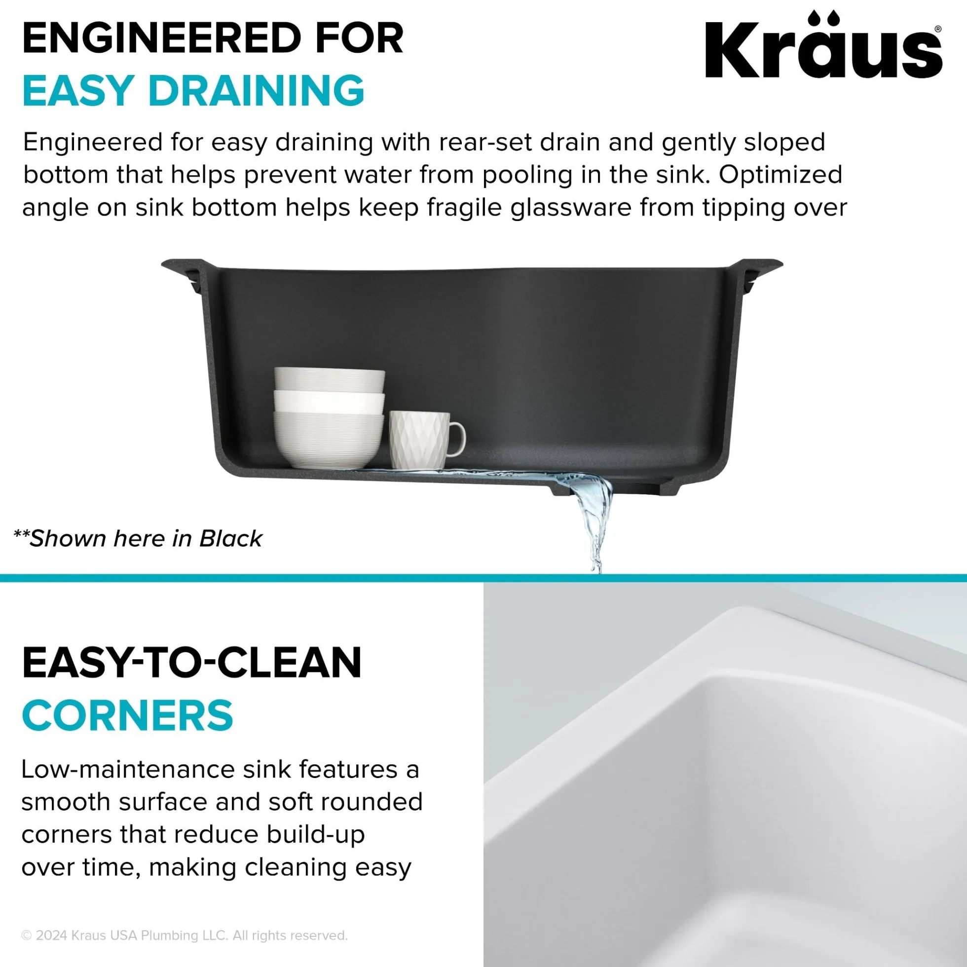 25” Drop-In / Undermount Single Bowl Granite Kitchen Sink in White
