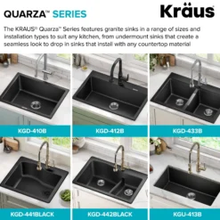 25” Drop-In / Undermount Single Bowl Granite Kitchen Sink in White