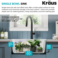 25” Drop-In / Undermount Single Bowl Granite Kitchen Sink in White