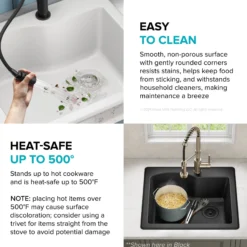25” Drop-In / Undermount Single Bowl Granite Kitchen Sink in White